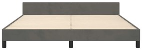 Estrutura de cama sem colchão 160x200 cm veludo cinzento-escuro