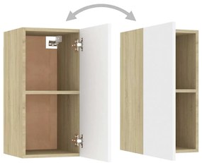 Móveis de TV 2 pcs derivados madeira branco e carvalho sonoma