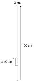Candeeiro de parede moderno preto 100cm incl. LED - Clockwise Moderno