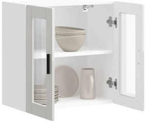 Armário de parede cozinha porta vidro Porto branco alto brilho