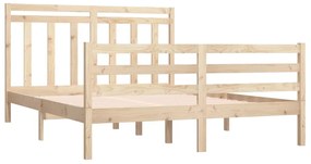 Estrutura de cama 140x190 cm madeira maciça