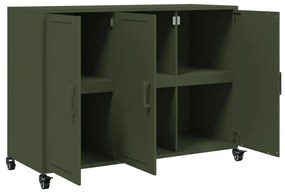 Aparador 100,5x39x72 cm aço verde-azeitona