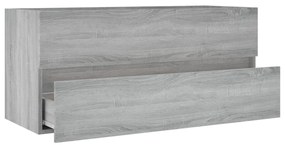 Móvel p/ lavatório 100x38,5x45cm derivados madeira cinza sonoma