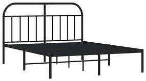 Estrutura de cama com cabeceira 135x190 cm metal preto