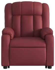 Poltrona reclin. elevatória elétrica couro artif vermelho-tinto