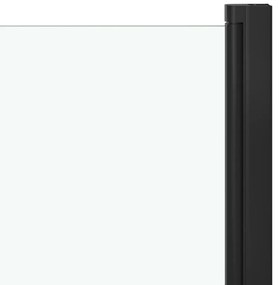 Divisória de chuveiro dobrável 3 painéis ESG 130x138 cm preto