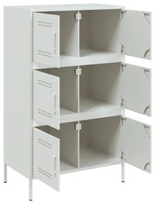 Aparador alto 68x39x113 cm aço branco