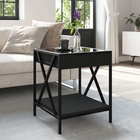 Mesa de centro com luzes LED Infinity 40x40x49 cm preto