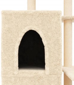 Árvore p/ gatos c/ postes arranhadores sisal 97 cm cor creme