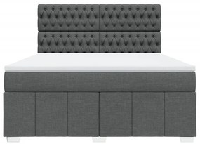 Cama com molas/colchão 180x200 cm tecido cinzento-escuro