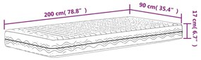 Colchão de espuma 90x200 cm dureza H2 H3 branco