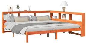 Cama com estante sem colchão 200x200 cm pinho maciço