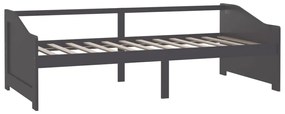 Sofá-cama de 3 lugares 90x200 cm pinho maciço cinzento-escuro