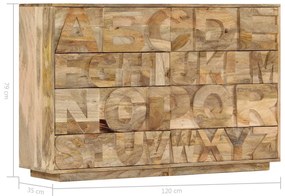Armário c/ alfabeto e 6 gavetas 120x35x79 cm mangueira maciça