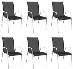 Conjunto de jantar para jardim 7 pcs preto