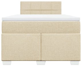 Cama boxspring com colchão 120x190 cm tecido cor creme