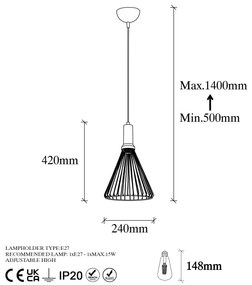Chandelier Dear – Preto Antique – 24 x 24 cm