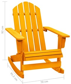 Cadeira Adirondack de baloiçar p/ jardim abeto maciço laranja