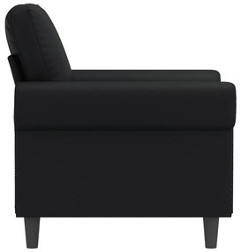 Poltrona couro artificial 60 cm preto