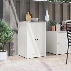 vidaXL Portas de Cozinha ao Ar Livre Brancas 50x9x82 cm Madeira Maciça de Pinho