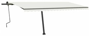 Toldo retrátil manual com LED 500x300 cm cor creme
