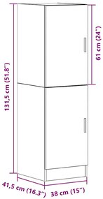 Armário de cozinha 38x41,5x131,5 cm derivados de madeira branco