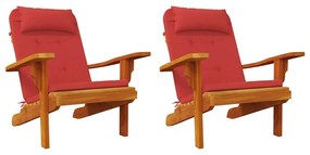 Almofadões p/ cadeira adirondack 2 pcs tecido oxford vermelho