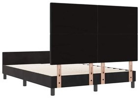 Cama vidaXL Preta 140x200 cm Veludo