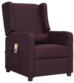 vidaXL Poltrona de massagens tecido roxo