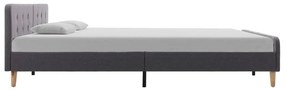 Estrutura de cama em tecido 180x200 cm cinzento-claro