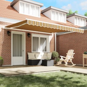 Toldo Retrátil Manual Listrado Multicolorido 400x300 cm
