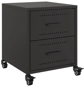 Mesas de cabeceira 2 pcs 36x39x43,5 cm aço preto