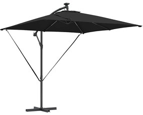 Guarda-sol de Bananeira Cantilever Preto 249 x 249 x 250 cm