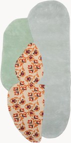 Tapete em lã artesanal com relevo Flora