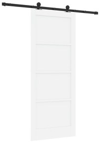 Porta Deslizante vidaXL com Conjunto de Ferragens Branca 86x211 cm Mad