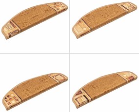 Tapetes de escadas adesivos 5 pcs 65x21x4 cm bege