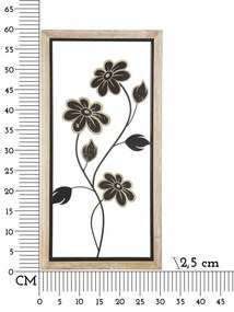 PAINEL DE PAREDE DE FERRO/MADEIRA GIRISH 30X2,5X60 CM CASTANHO E PRETO