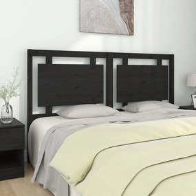 vidaXL Cabeceira de cama 165,5x4x100 cm pinho maciço preto