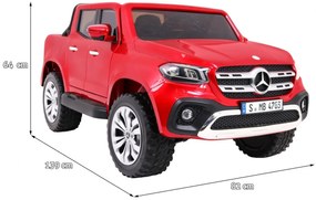 Carro elétrico para Crianças 24V 4x4 2 Lugares Mercedes Benz X-Class MP4 Rodas de EVA, Assento de couro Vermelho Pintado