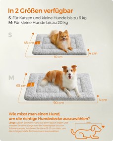 Manta para cães 90 x 65 cm, lavável na máquina, tamanho M Cinzento