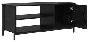 Gabinete para TV com prateleira Carvalho preto 100 x 40 x 45 cm