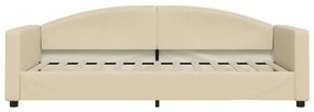 Sofá-cama 90x200 cm tecido cor creme