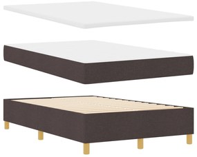 Cama Box Spring com Colchão Marrom Escuro 120x200 cm Tecido
