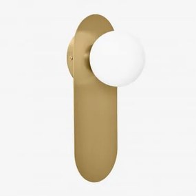 Luminária De Parede Nacariel Em Aço Inoxidável E Vidro Dourado & ↑30 Cm - Sklum
