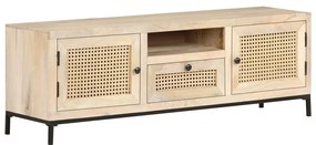 Móvel de TV 120x30x40 cm mangueira maciça e palhinha natural