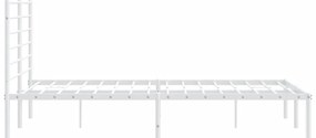 Estrutura de cama com cabeceira 120x190 cm metal branco