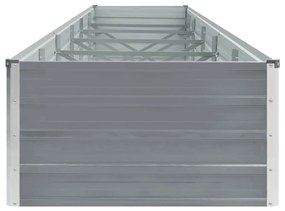 Canteiro elevado de jardim aço galvanizado 480x80x45cm cinzento