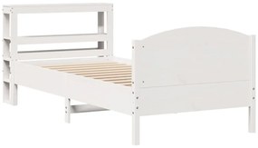 Cama sem colchão 75x190 cm madeira de pinho maciça branco