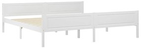 Estrutura de cama 200x200 cm madeira de pinho maciça branco