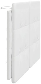 Almofadão de cabeceira 120 cm couro artificial branco